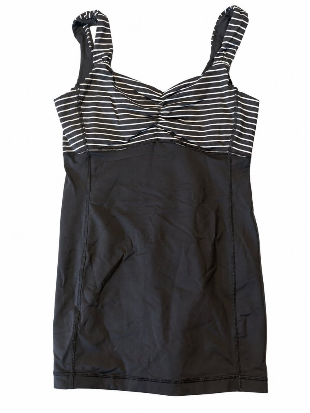 lululemon Run Back On Track Tank Black White Striped Size 6 No Pads